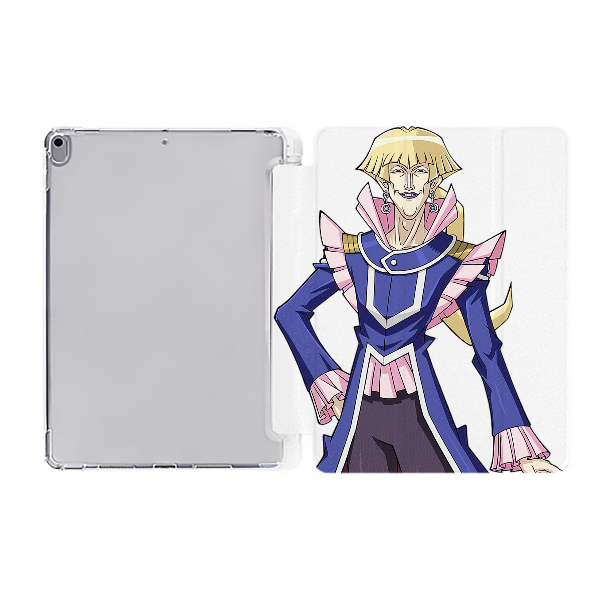 （画像用） 遊☆戯☆王 Yu-Gi-Oh! IPad ケース ペン収納付き 三つ折りスタンド PUレザー×シリコン 対応機種9.5/10.5/10.9インチ